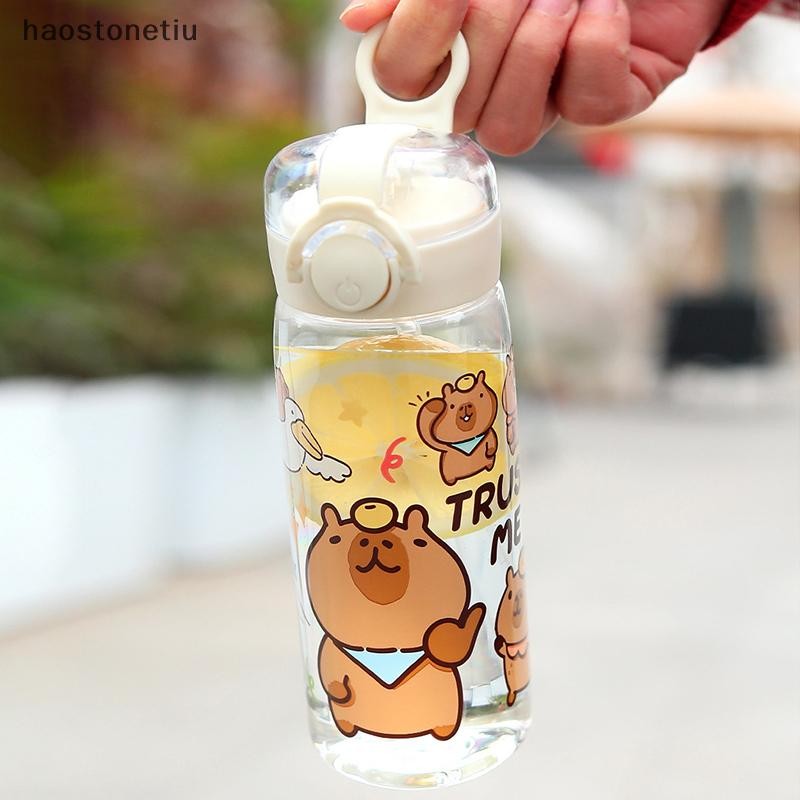 HA Capybara Hoạt Hình 400ml Di Động Dung Tích Lớn Bình Nước Thể Thao Thể Dục Ống Hút Ly Sinh Viên Nhựa Nước n