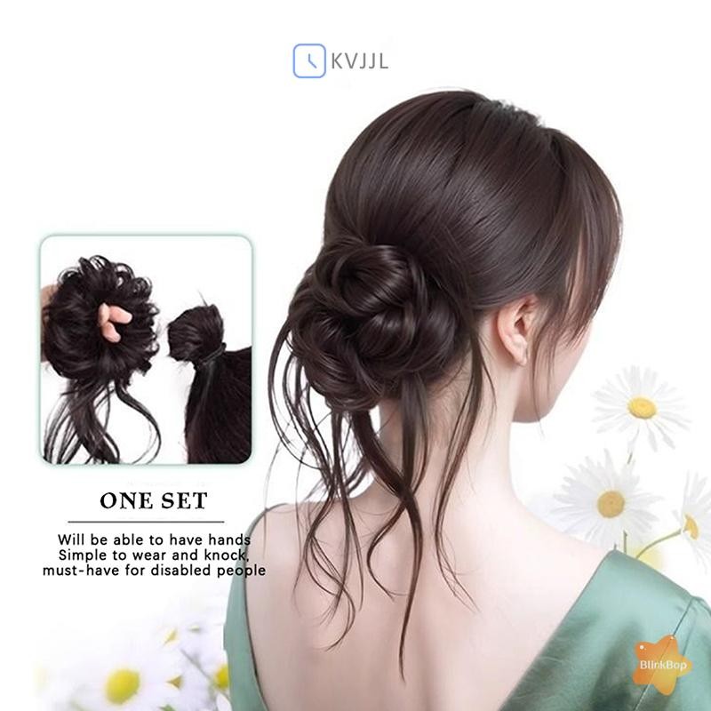 [KvJJL-t] Sợi chịu nhiệt tổng hợp Dây buộc tóc xoăn gợn sóng lộn xộn cho phụ nữ và bé gái Tiệc cưới hàng ngày mới