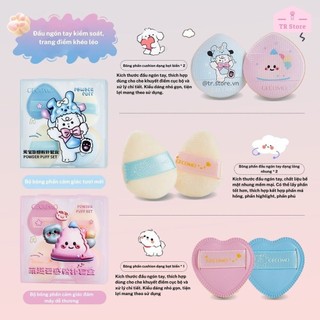 Set bông phấn trang điểm mini GECOMO - Tạo lớp nền hoàn hảo, bỏ túi tiện lợi