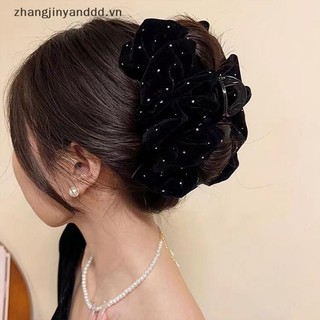 # yanddd # 1 Kẹp Tóc Nơ Nhung Màu Đen Cho Nữ Công Chúa Lấy Móng Vuốt Tóc Mũ Đội Đầu Kẹp Tóc Lớn Phụ Kiện Tóc Bé Gái.