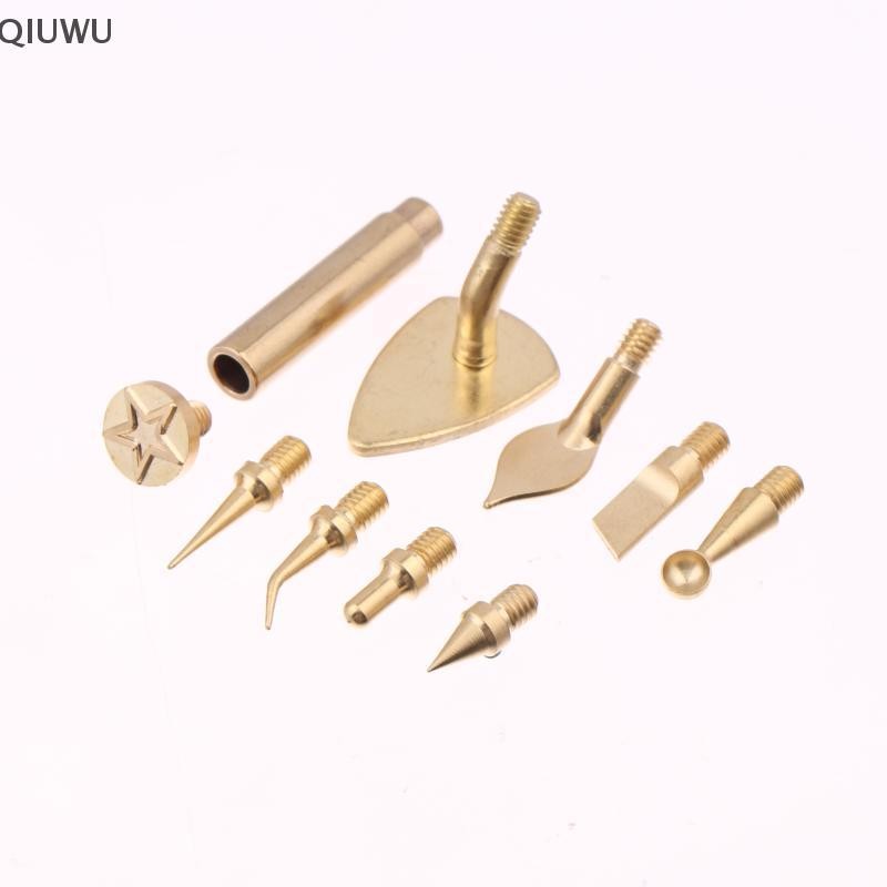 QIUWU 7 / 9 / 10 Cái Đầu sắt đai ốc chèn nhiệt M2 M3 M4 M5 M6 M8 Bộ dụng cụ nhúng ren bằng đồng thau cho sắt hàn máy in 3D bằng nhựa.