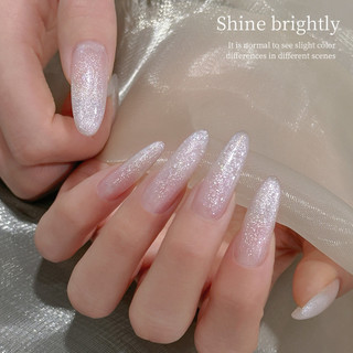 XEIJAYI Gel móng tay tỏa sáng, kim tuyến mịn, mật độ cao, bạc, kim cương vỡ, sequin, keo trị liệu, nghệ thuật móng tay cho tiệm làm móng 15ml