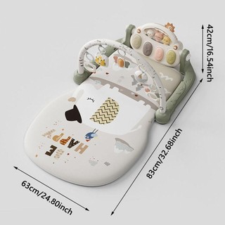 JKDESIGN Baby Piano Play Gym, Thảm tập bò sạc 3 trong 1, Trung tâm hoạt động âm nhạc và đèn cho trẻ sơ sinh Đồ chơi học tập sớm đa chức năng cho bé trai và bé gái