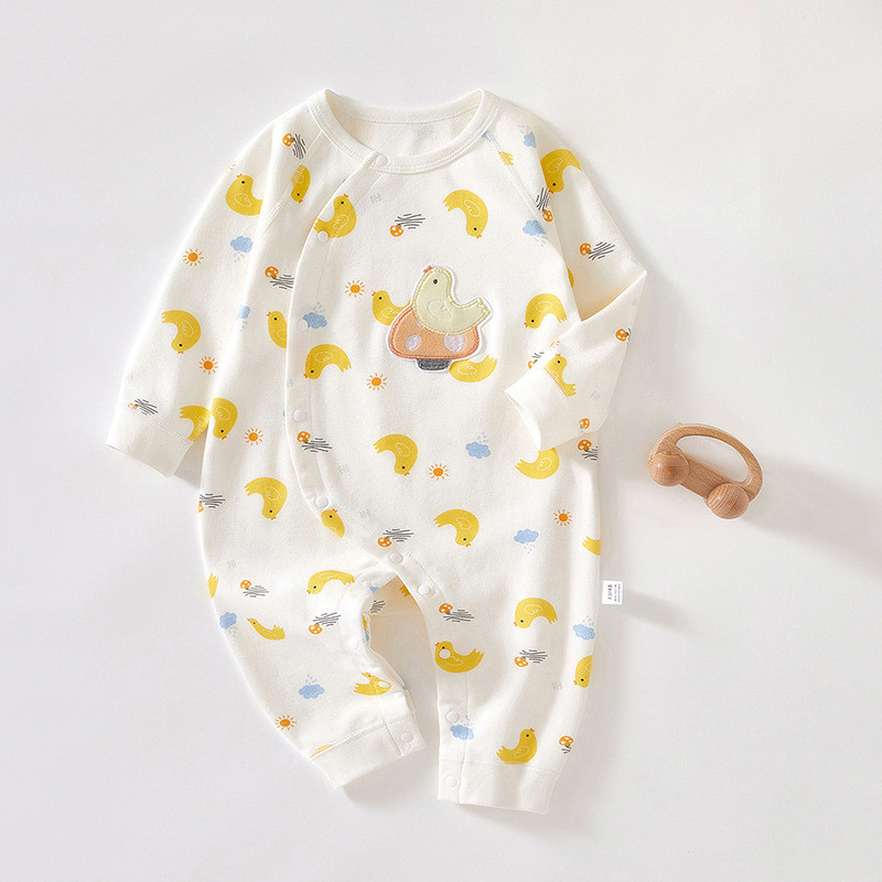 Bộ áo liền quần trẻ em SY6 làm bằng cotton nguyên chất cho cả nam và nữ Bộ đồ ngủ xuân thu Mềm mại thoáng khí YS6