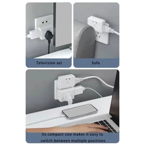 OXXGGKAO 2Pin Ổ Cắm Mở Rộng Chuyển Đổi 2 Prong Cắm Sang 3 Prong 2 Prong Ổ Cắm Sạc An Toàn