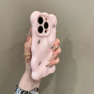 Ốp điện thoại hình mèo kim cương giả ba chiều bong bóng sang trọng cho iPhone16 Pro Max 15 14 13 12 11 Pro Max bảo vệ camera chống sốc chống rơi mặt sau mềm