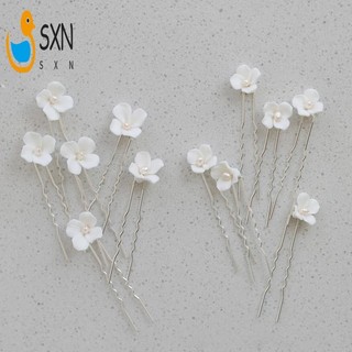 Phụ Nữ Cưới Hình Chữ U Kẹp Tóc Nữ Thanh Lịch Kẹp Tóc Với Gốm Hoa Trang Trí Cho Công Chúa Dự Tiệc Ủng Hộ Phụ Kiện