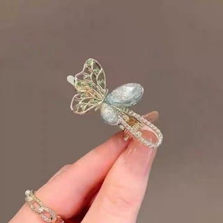 MAUROPOLI [Sẵn Sàng] Kẹp Tóc Bướm Ngọt Ngào Phụ Kiện Đầu Tiên Pháp Cổ Tích Bên Nổ Kẹp Trán Tóc Gãy Kẹp Tóc Retro