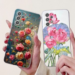Vỏ Mềm Cho Samsung Galaxy A23 4G 5G Ốp Lưng SM-A236E SM-A236M SM-A235F A 23 Vỏ Trong Suốt Bướm Hoa Thời Trang Mới