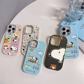 Ốp Lưng Samsung Galaxy A73 A10S A51 A22 A23 A05 A24 A20S A02 A03 A03S A13 Vỏ Điện Thoại Di Động Ngộ nghĩnh Mạ Snoopy Ống Kính Kim Loại Hoạt Hình