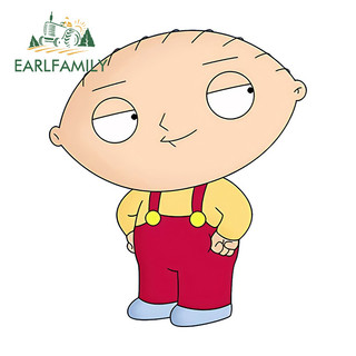 EARLFAMILY Họ Guy Stewie Griffin Xe Dán Anime Tủ Lạnh Ván Trượt Thân PVC Decal Sáng Tạo Chống Trầy Xước Đồ Họa Chống Thấm Nước