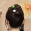 Kẹp Tóc Ba Ngón Đính Cườm Đầu Sau Đơn Giản - Dụng Cụ Tiện Ích Sang Trọng