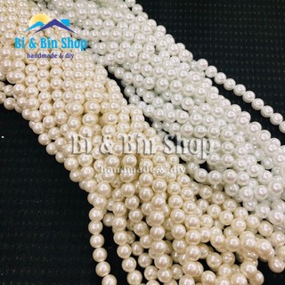 Hạt Trai Chuỗi Ngọc Nhân Tạo Tròn Có Lỗ Làm Dây Chuyền, Vòng Đeo tay Trang Sức Handmade