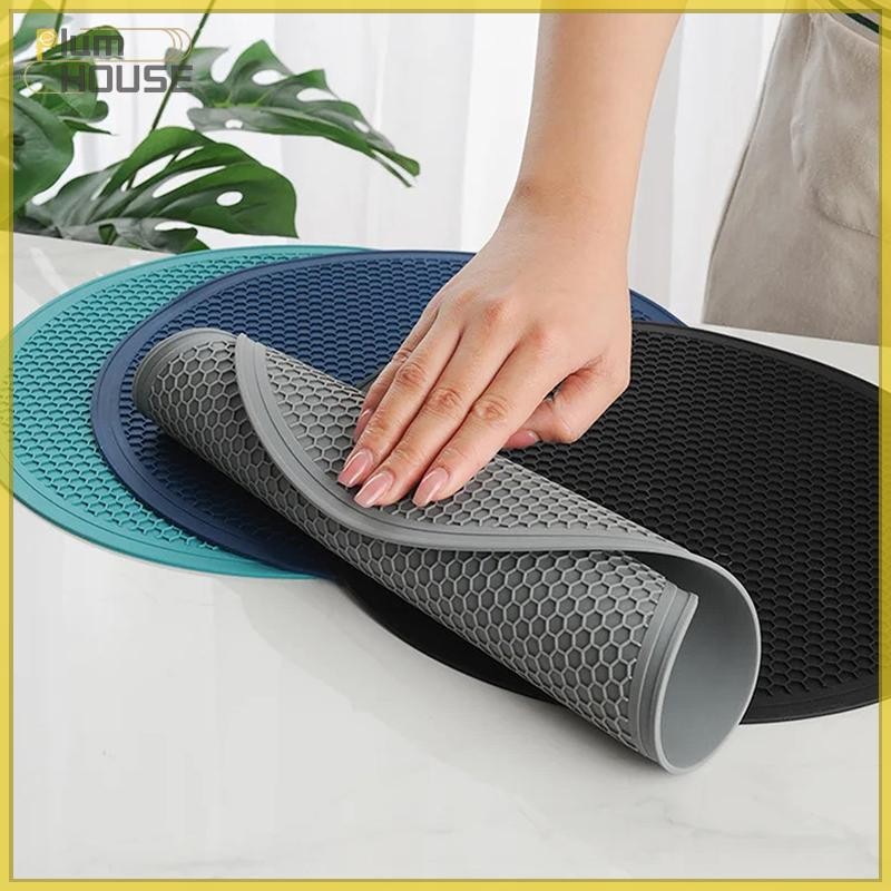 PlumHOUSE Thảm Silicon Lớn Coaster Chịu Nhiệt Placemat Honeb Chống Trơn Trượt Nồi Giá Để Bàn Thảm Cốc Tròn Thảm Phụ Kiện Nhà Bếp VN