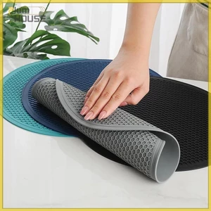 PlumHOUSE Thảm Silicon Lớn Coaster Chịu Nhiệt Placemat Honeb Chống Trơn Trượt Nồi Giá Để Bàn Thảm Cốc Tròn Thảm Phụ Kiện Nhà Bếp VN