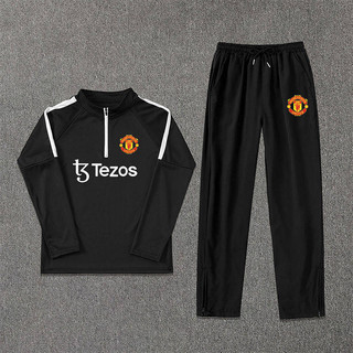 2425 Half Zipper Soccer Suit Set Men's Manchester City Same Style Costume Training Wear Sports Running Quick Drying Clothes Long Sleeve 3BaT