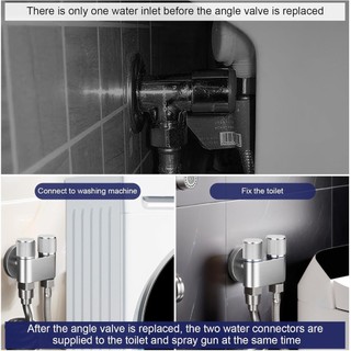 Bộ phun Bidet 1 trong 2 ra Van điều khiển kép G1 2 Máy phun vệ sinh cầm tay để rửa phụ nữ Vải thú cưng Sử dụng vệ sinh phòng tắm thép không gỉ kim loại cho thú cưng phù hợp dùng cho gia đình căn hộ văn phòng và không gian nhỏ
