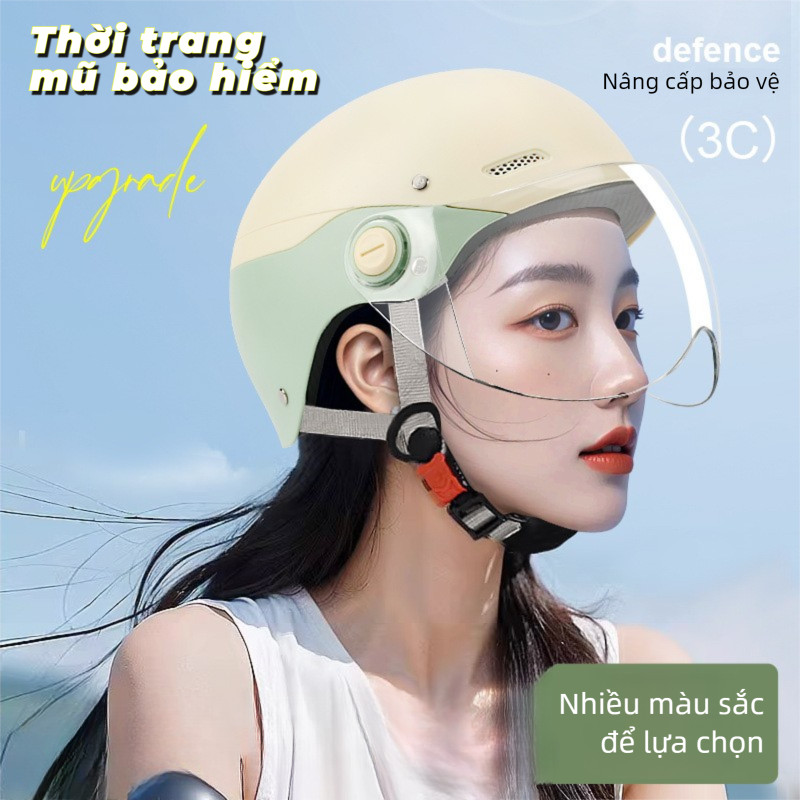 Mũ bảo hiểm xe máy hạng A thời trang, Mũ bảo hiểm nam / nữ, Đa năng bốn mùa, Chất liệu ABS, Giá trị có phụ kiện xe máy，nón bảo hiểm con heo，helmet fullface
