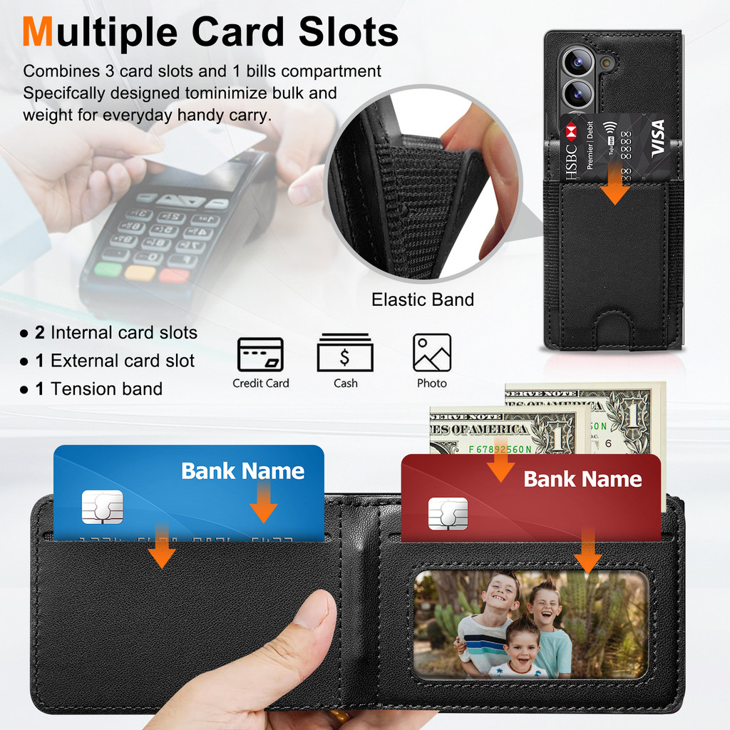 Ví Thẻ Solt Giá Đỡ Đứng Ốp Lưng Điện Thoại Samsung Galaxy Z Fold 7 6 5 4 3 Fold7 Fold6 Fold5 Fold4 Fold3 5G Thép Phim Bảo Vệ Thả