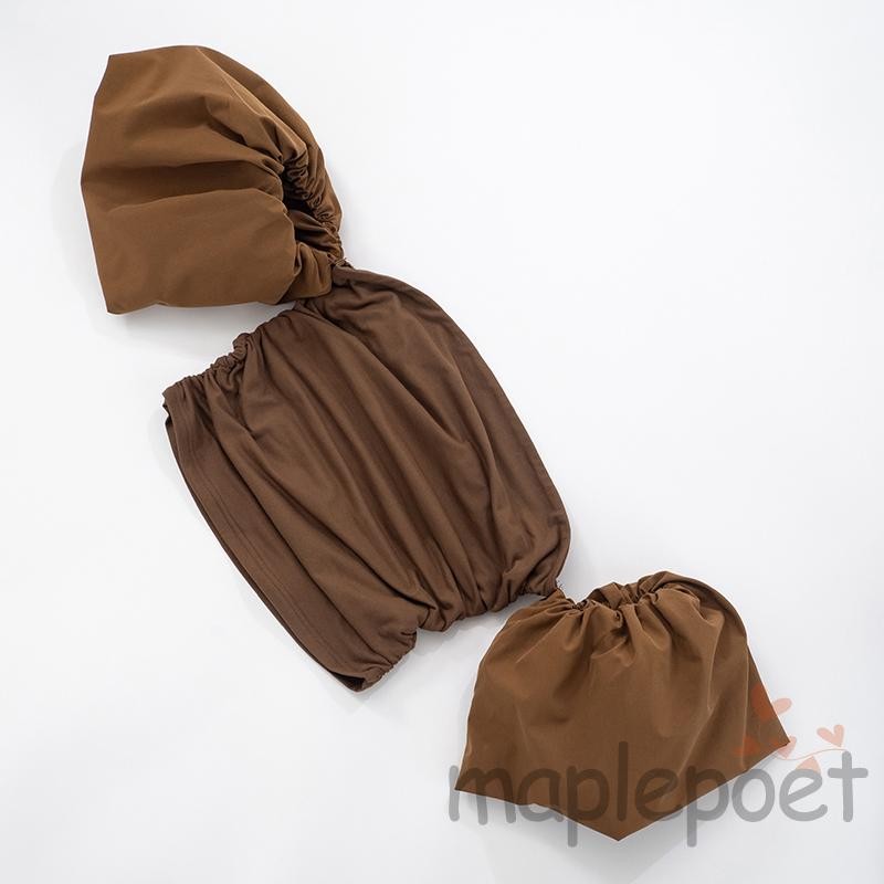 MAPLEPOET-Áo thun trễ vai ngắn tay phồng màu trơn dành cho nữ