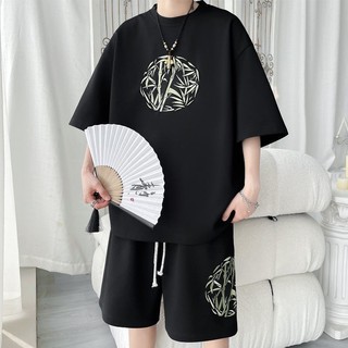Bộ đồ nam style Trung Quốc, size lớn, set two món gồm áo ngắn tay và quầnshort, mã 619W