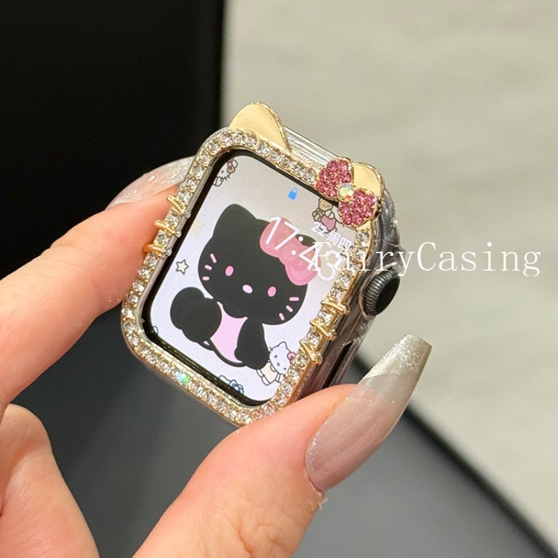 Ốp Tai Mèo Kim Cương Bling Cho Huawei Watch Fit 4 3 Rỗng PC Ốp Lưng Bảo Vệ Cho Huawei Watch Fit4 Bao Phụ Kiện