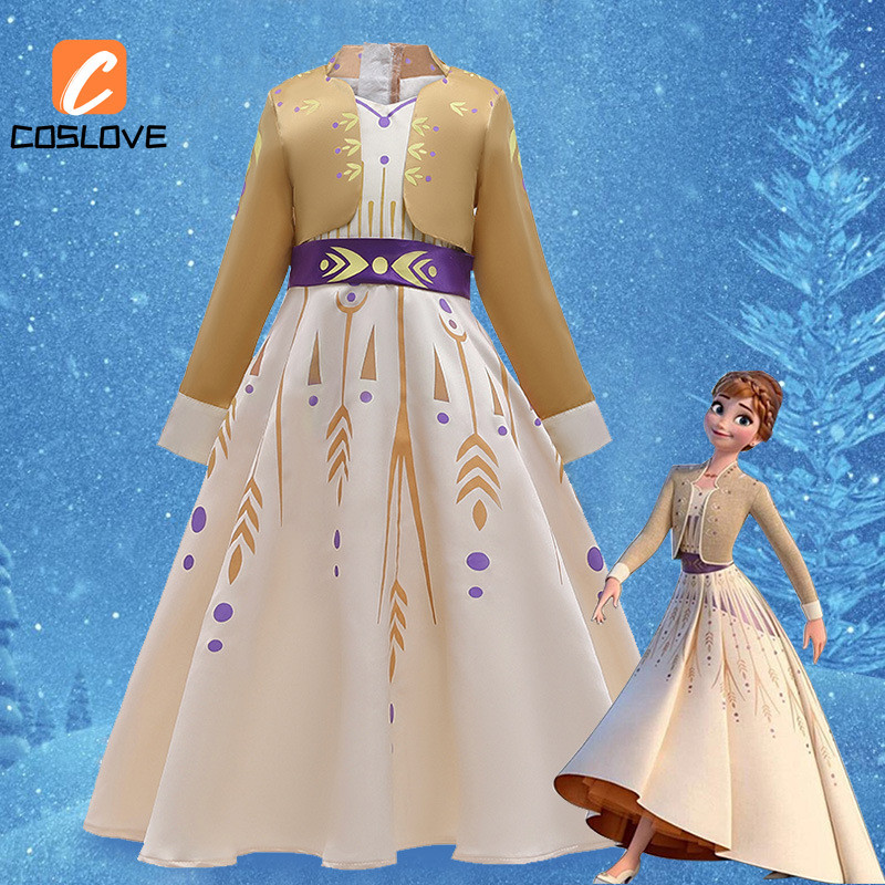 Anime Phim Frozen Anna Cosplay Quần Áo Trọn Bộ Trang Phục Trang Phục Cho Bé Gái Váy Mùa Hè Cosplay Đảng Biểu Diễn