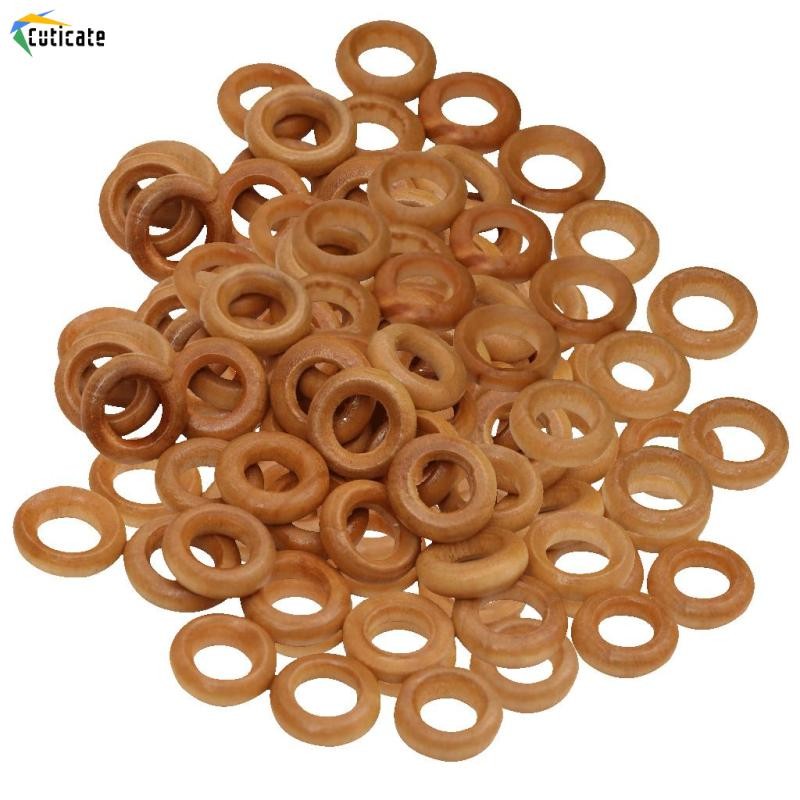 100 Chiếc 13mm Mini Mịn Chưa Hoàn Thành Gỗ Tự Nhiên Vòng Gỗ Cho Thủ Công DIY