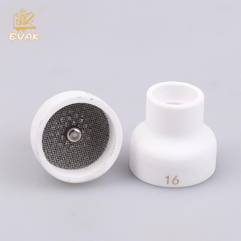 Alittlesetrtu 3 Cái Hàn TIG #16 1.6 / 2.4 / 3.2MM Đầu Phun Gốm Trắng Alumina Cốc Bộ Đèn Pin WP9 20 25 Stubby Collets Thân Khí Bộ Ống Kính VN