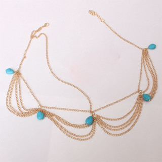 Phụ Nữ Bohemian Đầu Dây Chuyền Mũ Tua Rua Dây Xích Tóc Ấn Độ Đầu Trước Mũ Phụ Kiện Tóc Cho Cô Dâu Và Bé Gái