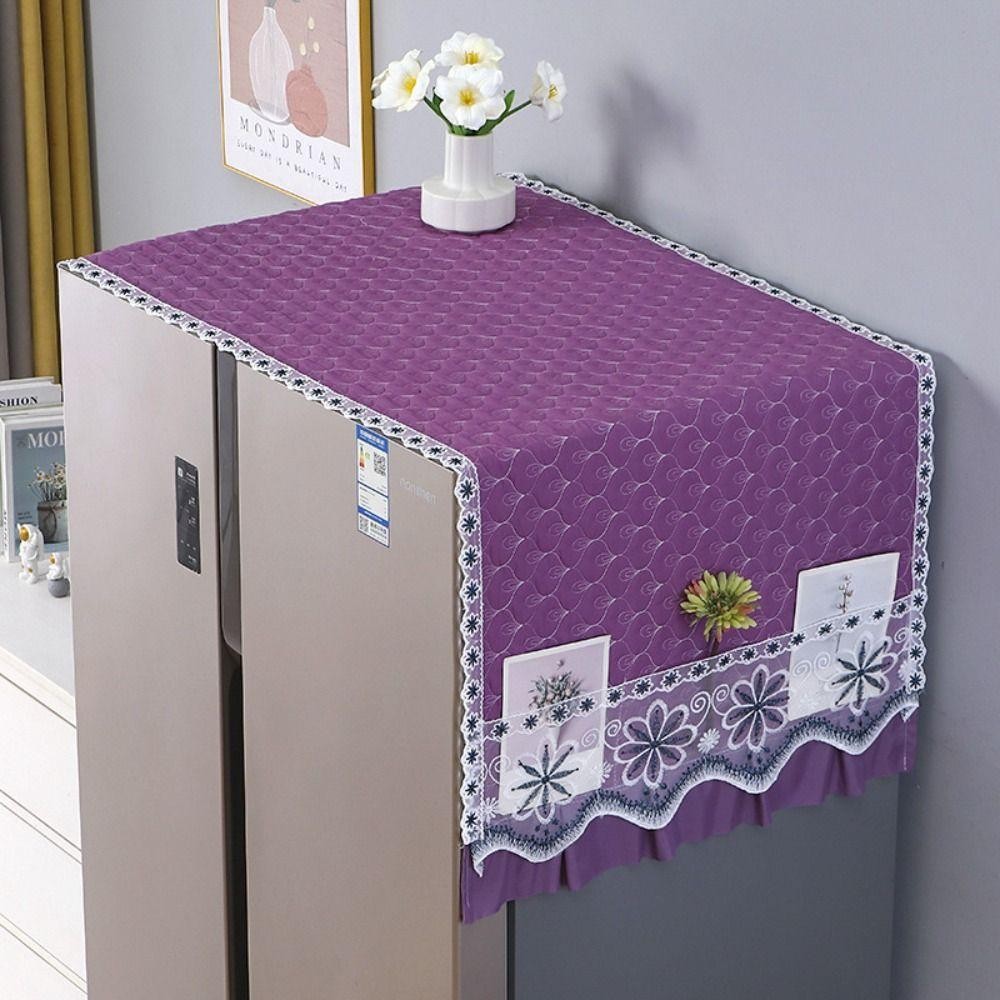 Vỏ trang trí tủ YMIFI, Tấm che bụi tủ lạnh một cửa 55x140cm, Khăn máy giặt chống bụi thêu sao biển