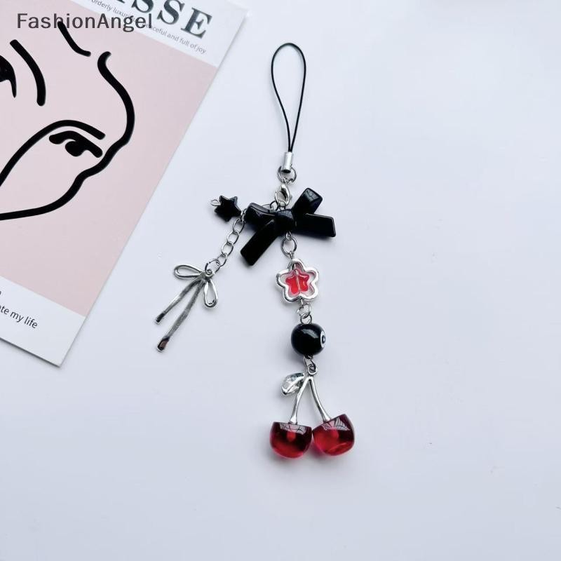 FashionAngel 1 Cái Quyến Rũ Đỏ Anh Đào Nơ Điện Thoại Móc Chìa Khóa Y2K Túi Mặt Dây Chuyền Móc Khóa Phụ Kiện Bạn Gái Quà Tặng VN
