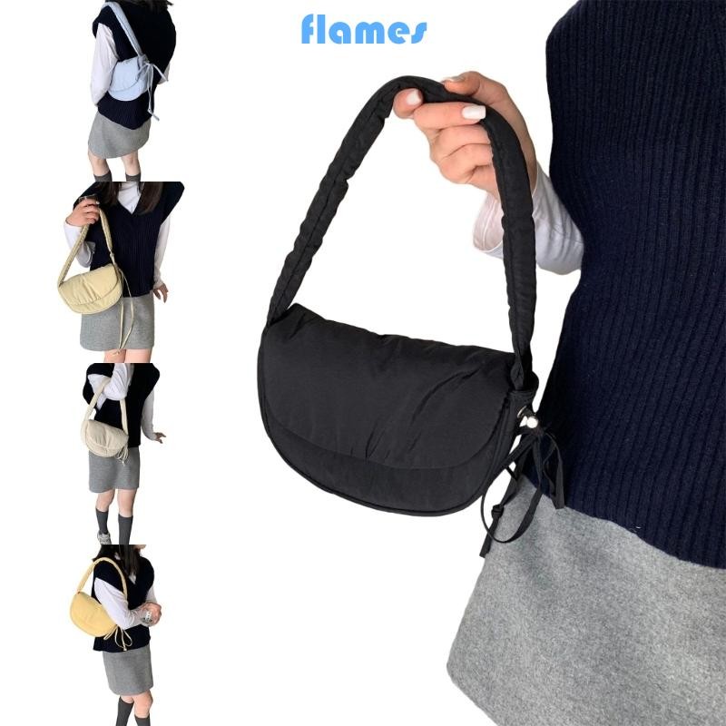Túi đeo vai nữ đa năng FL Túi xách Nylon mềm Túi đeo chéo có dây rút