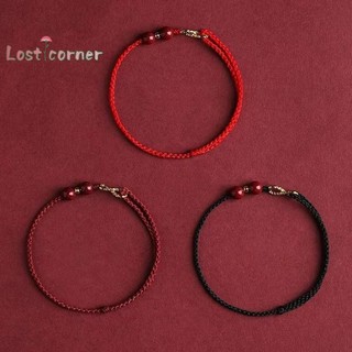 Lostcorner Thời Trang Đơn Giản May Mắn Vòng Tay Dành Cho Nữ Handmade Biểu Tượng Cặp Đôi Vòng Tay Cinnabar Hạt Vòng Tay Quà Tặng Mới