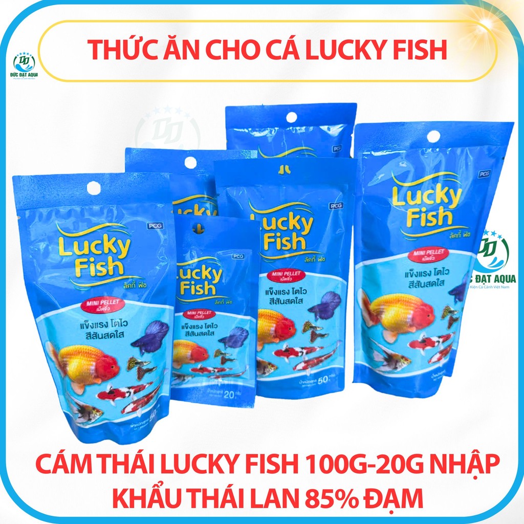 cám cá LUCKY FISH -20g-50g-100g nhập khẩu thái lan Phù Hợp Cho Mọi Loài Cá 2