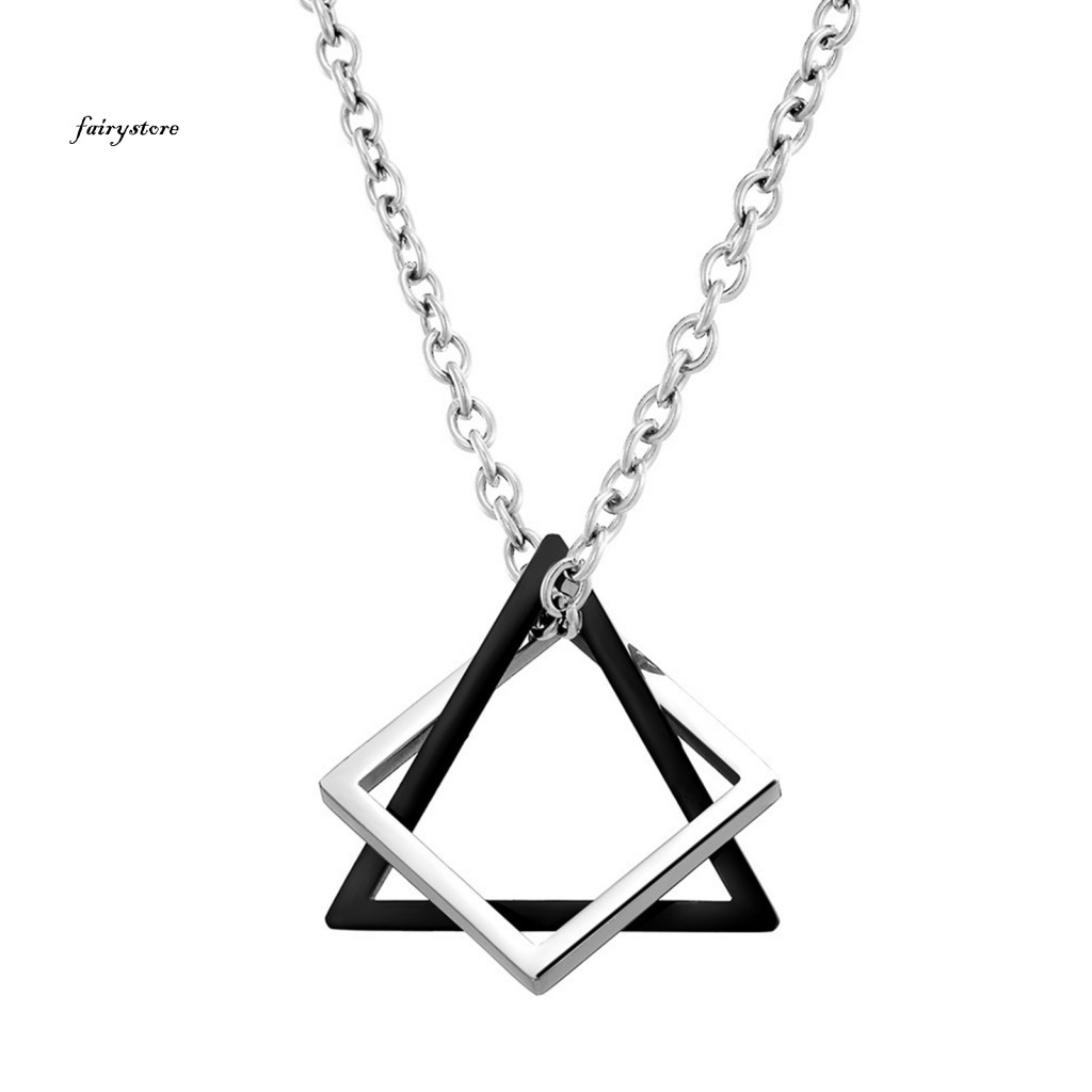 Fairystore | Dây chuyền áo len mặt dây chuyền hình học mạ điện chống gỉ phai màu trang trí cổ phụ kiện quần áo