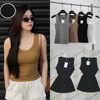 Áo ba lỗ trơn viền bản to / Áo thun fom ôm body chất tăm lạnh -095 Hivaxin