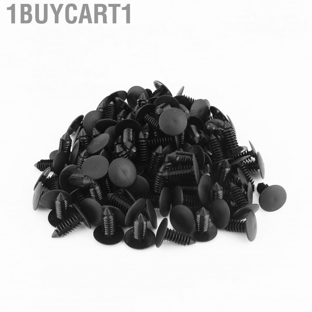 1buycart1 100 chiếc xe hơi cắt tỉa lỗ nhựa 7,5mm trong đinh tán Fastener màu đen
