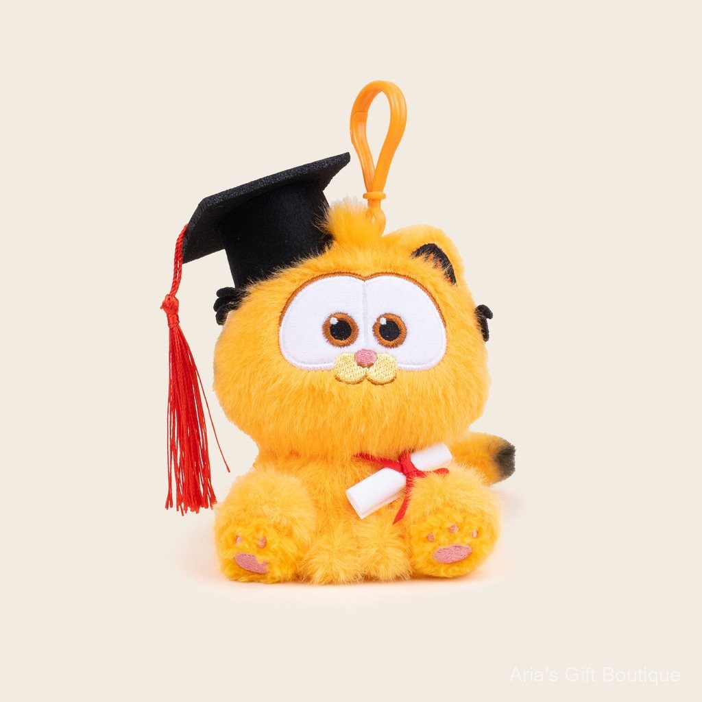 [Aria] MỚI HƠN Chính hãng Garfield Búp bê nhồi bông sáng tạo DIY Móc khóa Túi xách Mặt dây chuyền Quà tặng mùa tốt nghiệp
