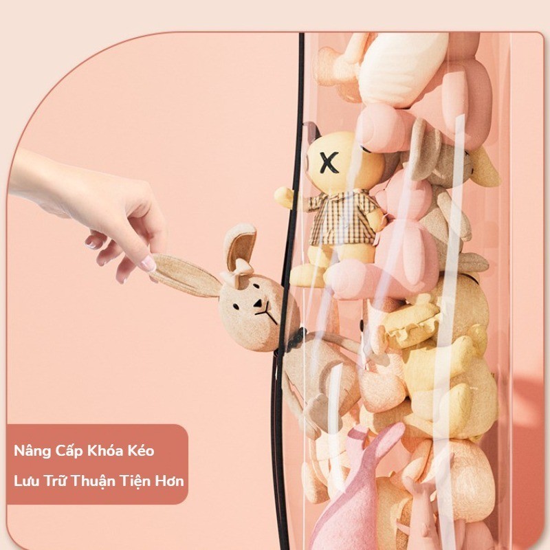Hộp thùng đựng đồ chơi bằng PET trong suốt, Không thấm nước và chống bụi, Hộp đựng thú nhồi bông