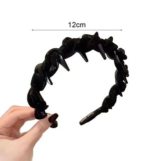 Băng Đô Lưới Hình Chữ U Ren Đen Sáng Bóng Dành Cho Nữ Và Bé Gái