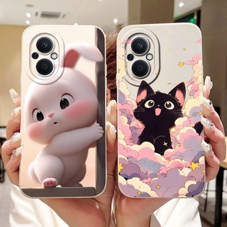 Dành Cho OPPO Reno7 Z 5G / Reno8 Z 5G Vỏ Hoạt Hình Mèo Thỏ Dễ Thương Mới Reno 7Z 8Z 5G CPH2343 Vỏ Điện Thoại Silicon Mềm Bảo Vệ Ống Kính