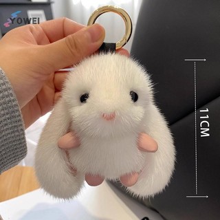 YOWEI Dễ Thương Lông Tơ Móc Khóa Nhẫn Sang Trọng Pompon Búp Bê Ba Lô Mặt Dây Chuyền Cho Cặp Đôi Xe Chìa Khóa Trang Sức Quà Tặng VN