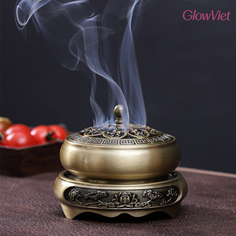Lư Đốt Trầm Hương,Hợp Kim Đồng Cao Cấp,Chạm khắc tinh xảo,Trang Trí Nhà Cửa, Quà Tặng Sang Trọng