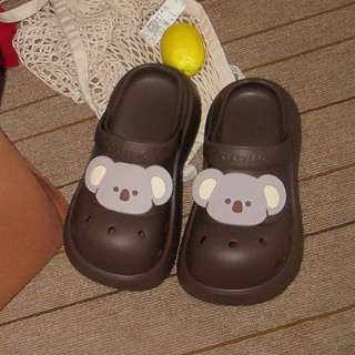 XIXITIAO Giày Sandal Đế Dày Tăng Chiều Cao Dép Dễ Thương Koala Nữ Ngoài Trời Mùa Hè