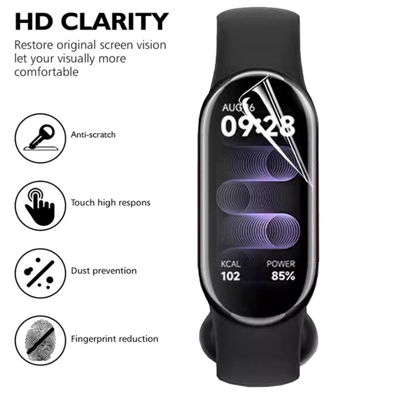 Xiaomi Mi Band 10 9 8 7 Pro Active 6 5 4 4C, màn hình HD trong suốt chống trầy xước, miếng dán hydrogel bảo vệ