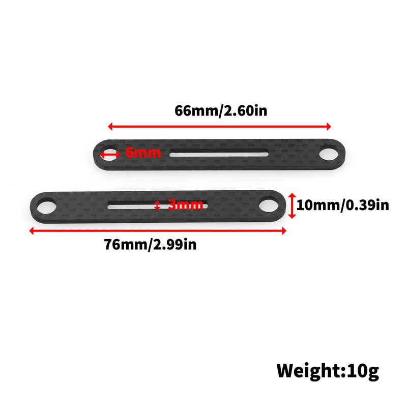 2 Chiếc Sợi Carbon Vỏ Bài Menber Hỗ Trợ Gắn Cho 1 / 10 RC Xe TAMIYA TT02 XV01