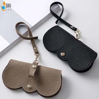 Túi đựng kính râm bằng da có dây đeo cổ tay Hộp đựng kính râm để đựng chìa khóa tiền xu