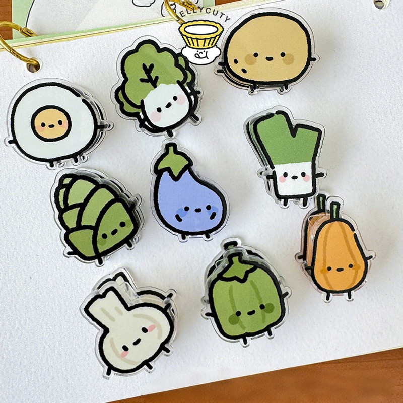 🍥jellycuty🍥 🍆🧄🥦Kẹp vở kẹp ghi chú hình rau củ quả hoạt hình ngỗ nghĩnh đáng yêu giấy kẹp nhựa trong suốt giữ tài liệu tiện lợi