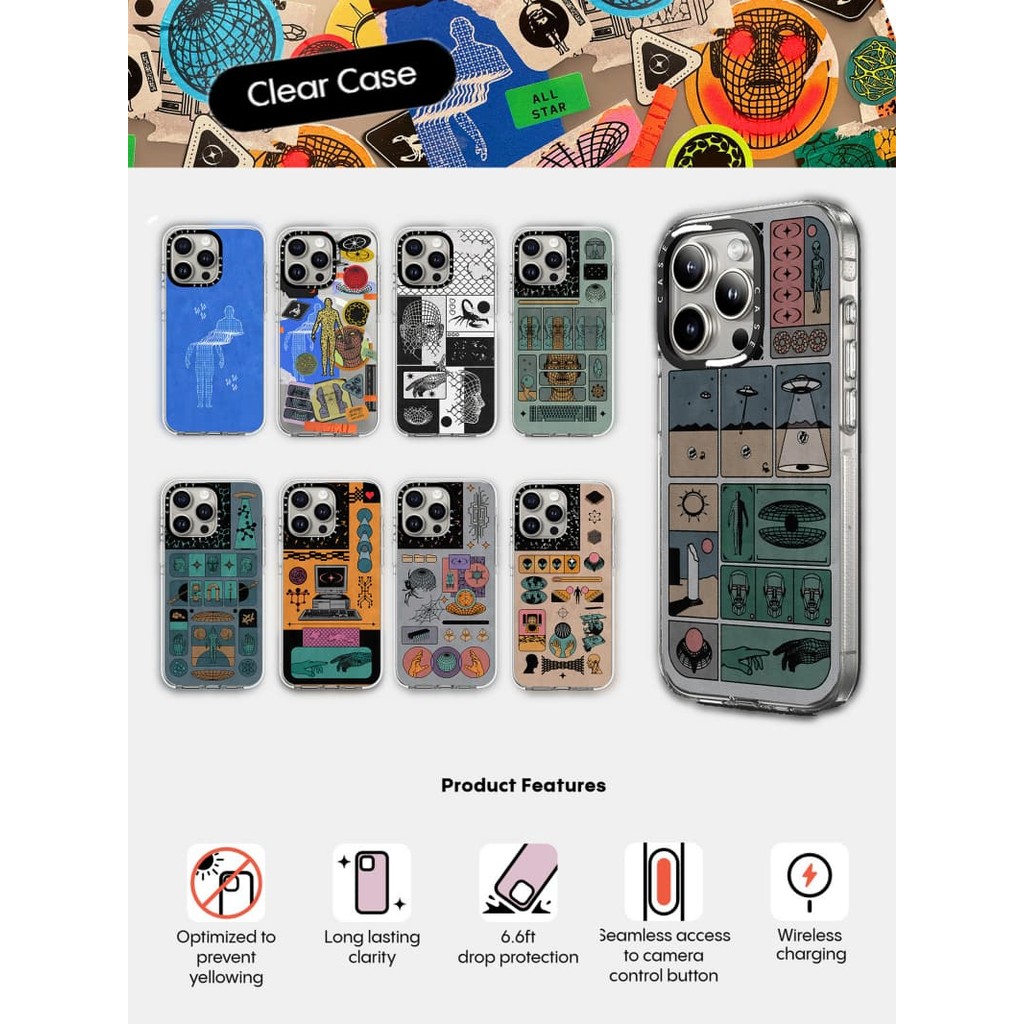 CASECASE X Các Khoáng Chất Khác Tác Động Trong Suốt Hút Từ Tính Cho iPhone 16 / 15 / 14 / 13 Pro Max | Mặt sau Acrylic bảo vệ quân sự với bao bì cao cấp
